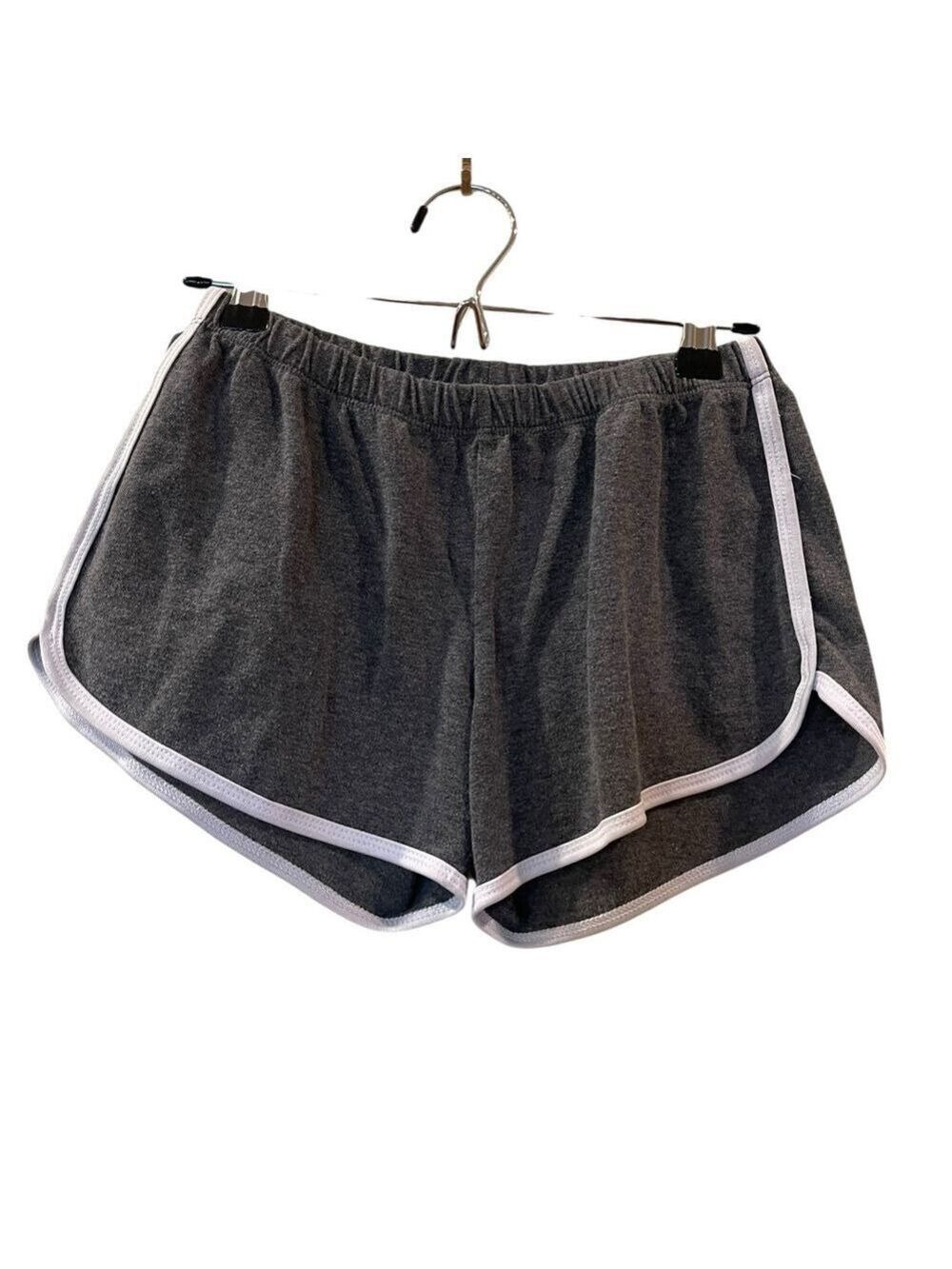 Popular 21 Women's Gray White Stripe Comfy Shorts Size Small